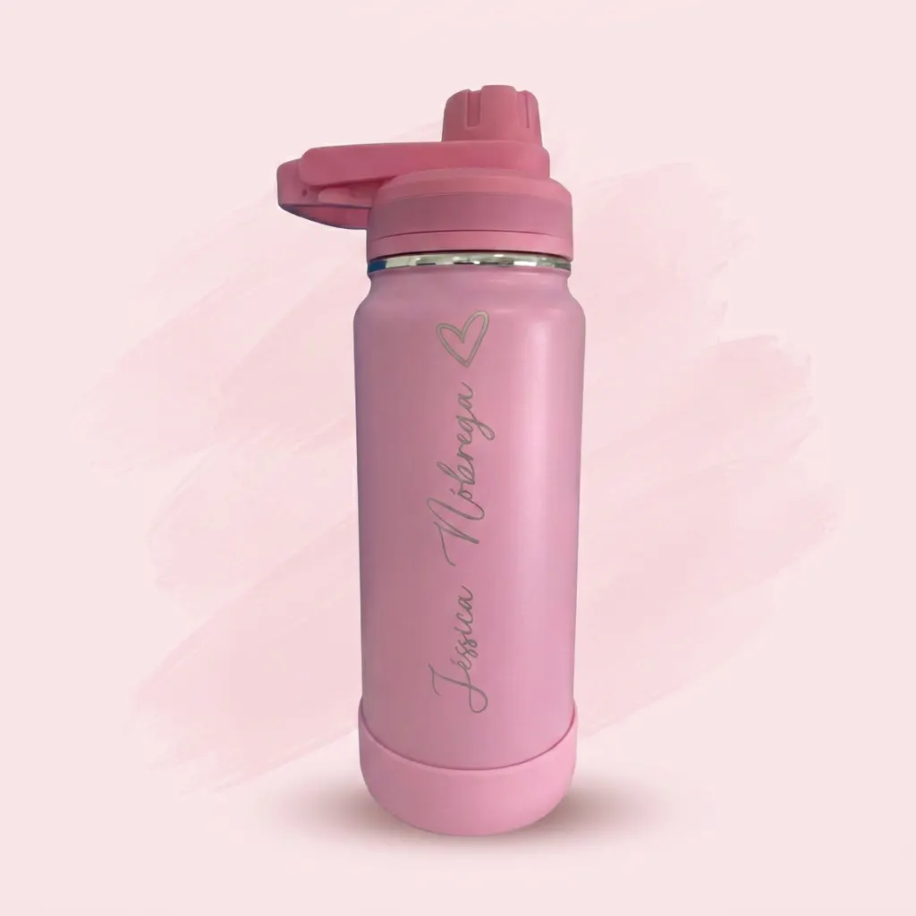 Garrafa rosa personalizada Jéssica Nóbrega
